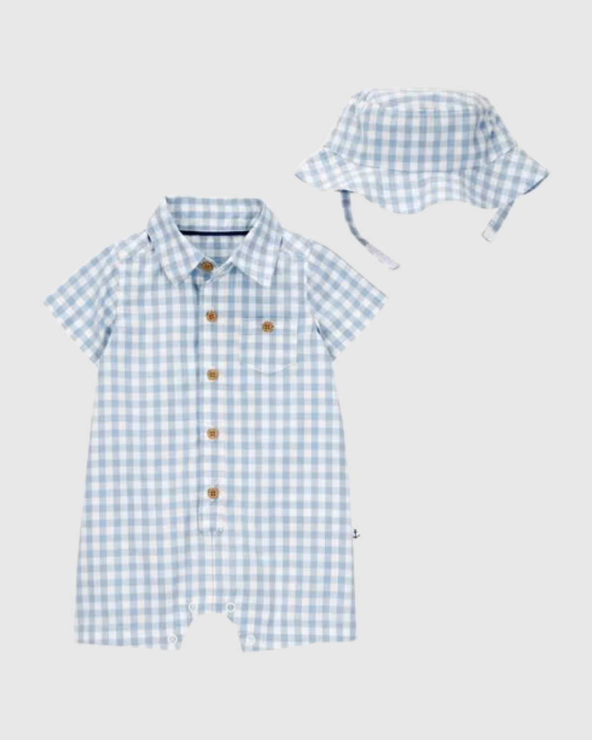 baby boys gingham romper